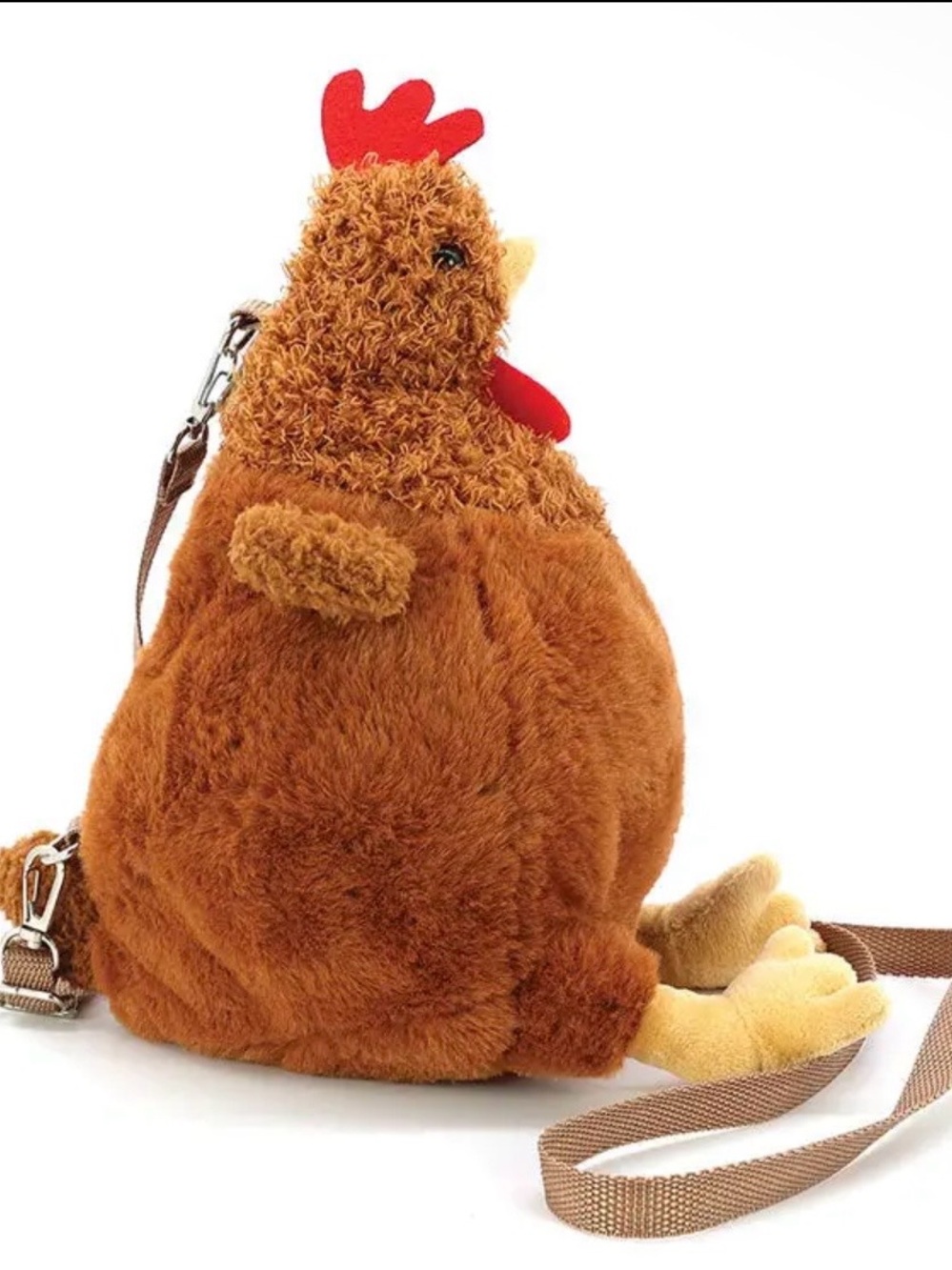 Plush Brown Chicken Crossbody Bag for Women - Picture 3 of 5
